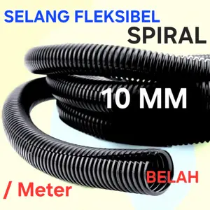 Selang Spiral Pembungkus Kabel Fleksibel Mobil Motor Flexible Conduit Belah Utuh 10 MM.