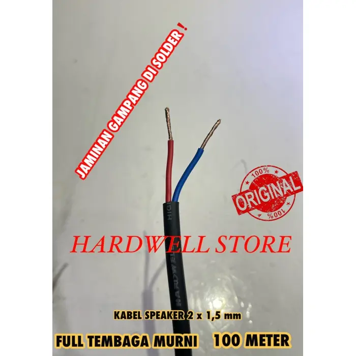 Kabel Speaker 2 x 1,5mm Hardwell HD 215 / HD215 Tembaga Murni Original 2