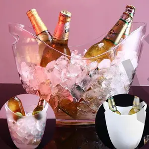 Beer Wine Bucket Acrylic Clear Transparant / Wadah Tempat Botol Bir Anggur Minuman Botol / Ice Bucket Acrilic