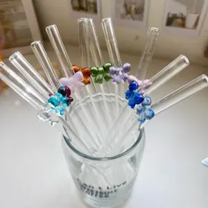 sedotan kaca warna warni/ glass straw