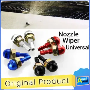 2 pcs Nozzle Semprotan Wiper Mobil Universal Kecrutan Air Kaca Mobil Bulat Aluminium