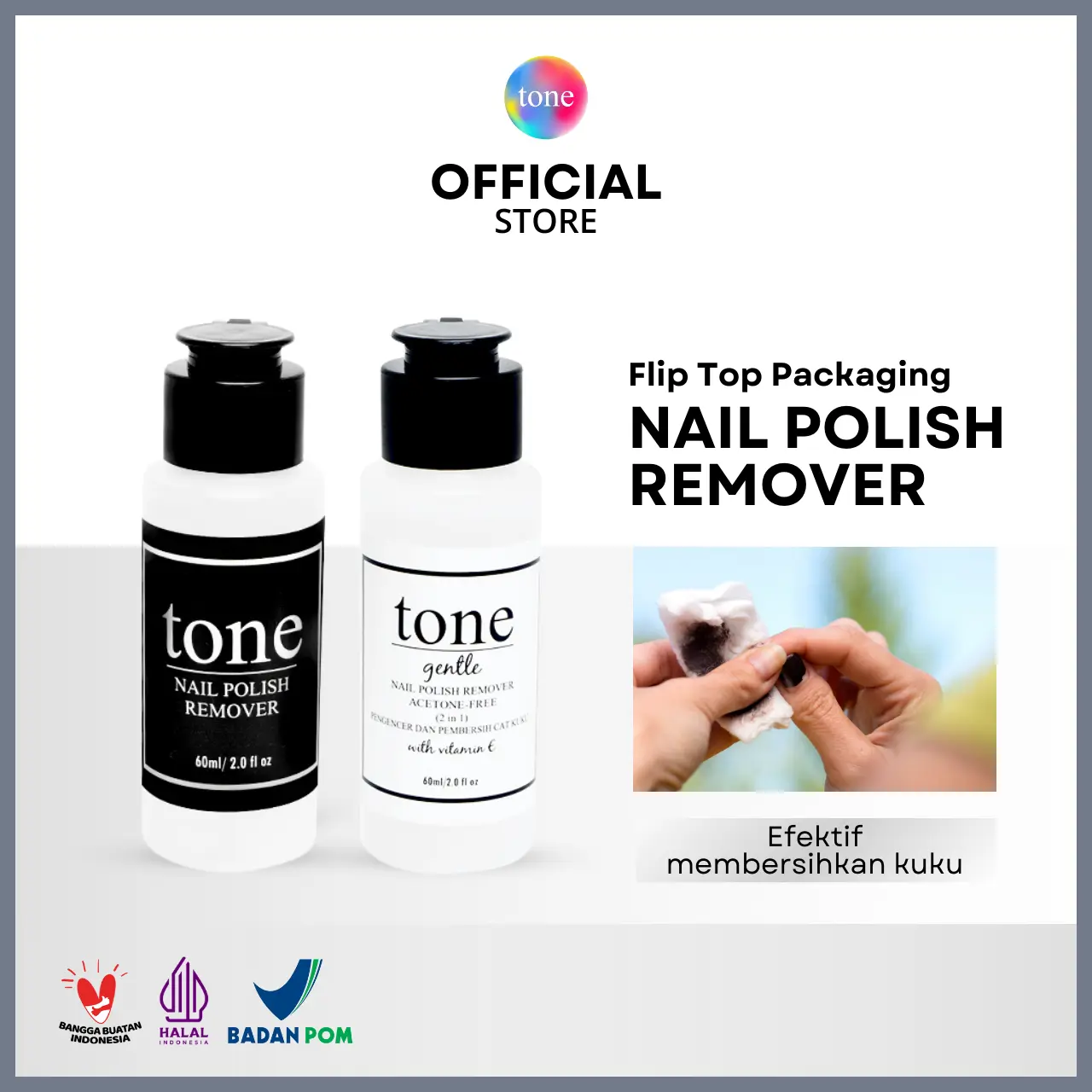 Tone Nail Polish Remover/ Penghapus Cat Kuku 60 ml