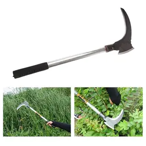 30/40cm Pemangkas Sabit Kapak Pisau Babat Rumput Baja Pemangkas Sabit Multifungsi Alat Panen Padi Potong