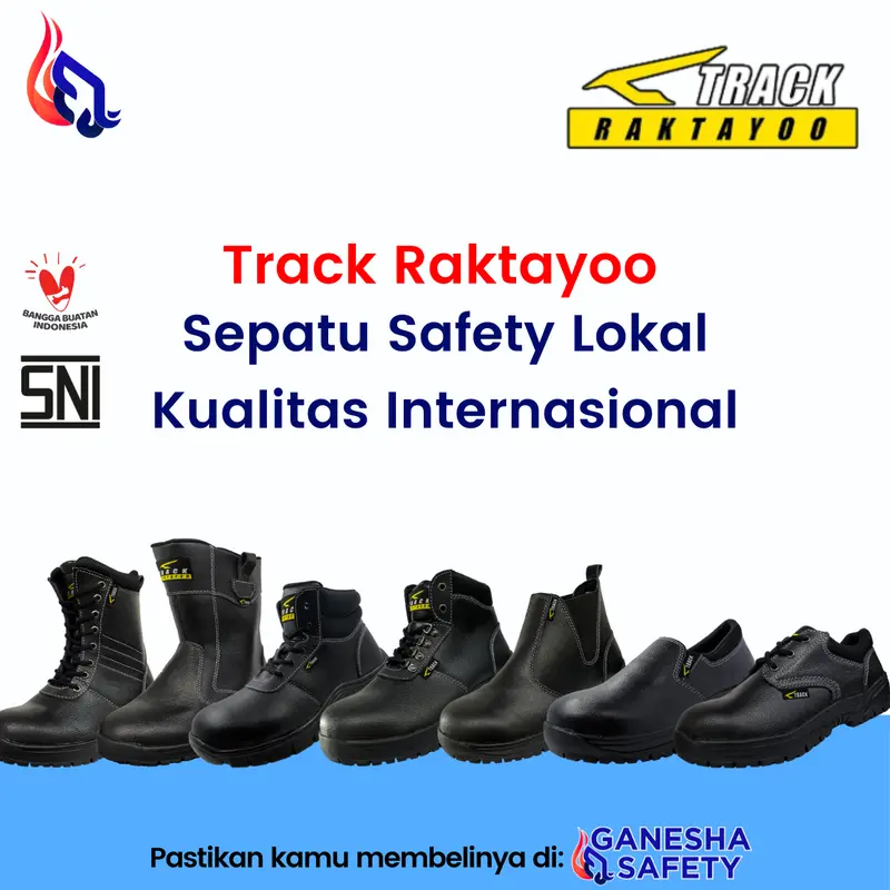 Sepatu Safety TRACK RAKTAYOO Original - A001 (Low Cut) Hitam 3