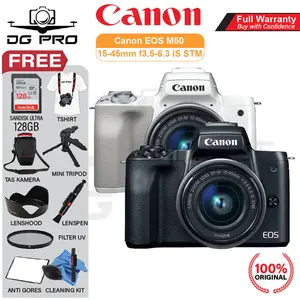 CANON EOS M50 KIT 15-45MM PAKET BONUS 32GB & ACC - CAMERA MIRRORLES