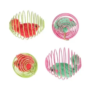 Bola Spring isi Tikus Oval Cat Toy Mainan Kucing