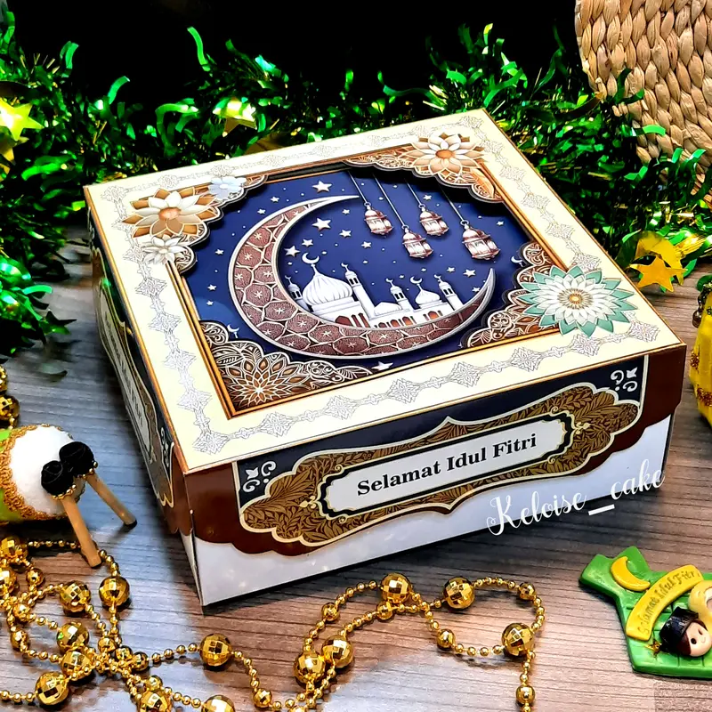 ( isi 5 pcs/ @ 8.000 ) BOX/DUS KUE IDUL FITRI UKR 22X22X8 1