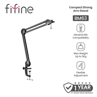 Gambar Fifine Mic Boom Arm Stand with Build-in Springs, Handling Max 2 Kilograms of Weight for All Standard Mics, Mounts Stand Mic 360 Rotate - BM63 Black dari Fifine Indonesia Kota Administrasi Jakarta Barat 1 Tokopedia