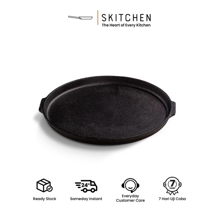 Gambar SKITCHEN Cast Iron Hamburg Hotplate Large (25 cm) - Alat Panggangan Porsi Besar Anti Gores dari SKITCHEN Indonesia Kota Administrasi Jakarta Barat Tokopedia