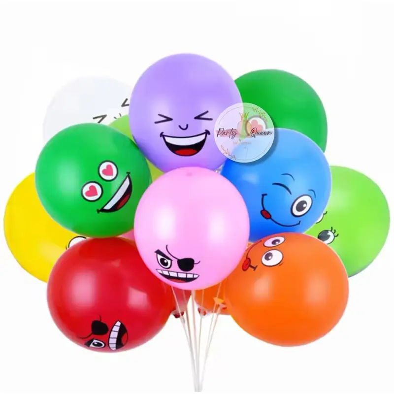 Balon Latex Emoticon Mix / Balon Emoji Warna Warni 12inch Ecer 1