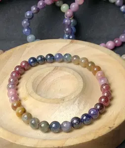 Gelang Mix Sapphire Ruby Colour Natural 6 mm  Top Quality Grade