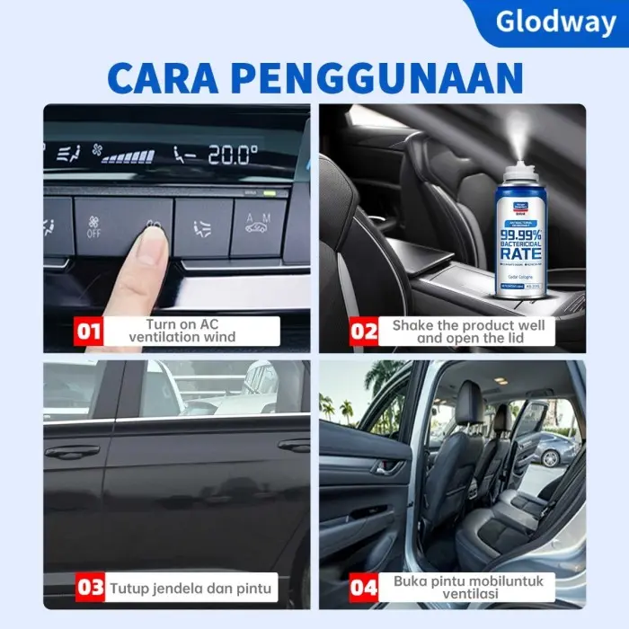 Glodway (one push fogging) disinfektan mobil | sterilisasi mobil | pengharum mobil | penghilang bau mobil | auto care 7
