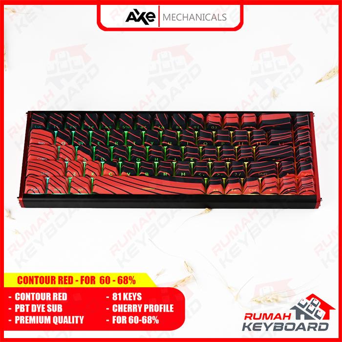 Gambar CONTOUR SERIES 60% - 68% RED - KEYCAP - KEYCAPS - CHERRY - SIDE PRINT - DOUBLE SHOT - AXE MECHANICALS dari Rumah-Keyboard Kota Administrasi Jakarta Barat Tokopedia