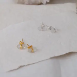 Eve Stud Clear Quartz - Sterling Silver