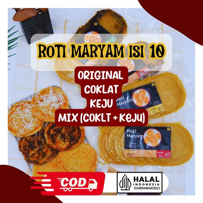 Jual Roti Maryam isi 10 Variasi Original, Keju, Coklat, Mix - Original ...