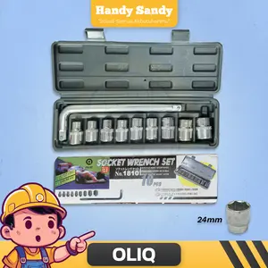 OLIQ Kunci Sock Set 10Pcs - Ukuran 8mm - 24mm