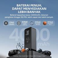 Gambar ROBOT RIP01 Pompa Angin Ban Mobil Motor Portable Air Tire Inflator Pump Compressor 150PSI 4000mAh dari QUEEN id Official Kab. Tangerang 4 Tokopedia