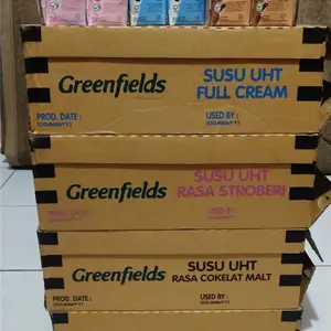 Greenfields Susu UHT 250ml Dus Isi 24 / 32 Rasa ( Coklat / Full Cream / Stroberi / Mix )