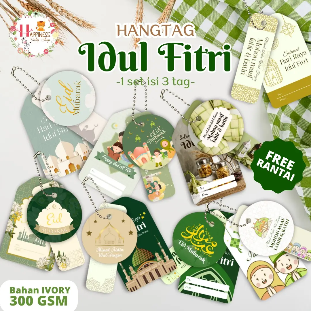 Custom Hang Tag Souvenir Lebaran / Hang Tag Kue Lebaran / Idul Fitri