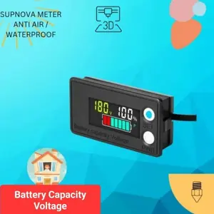 Ready Supnova Battery Capacity Voltage & Indicator Digital Voltmeter Aki DC