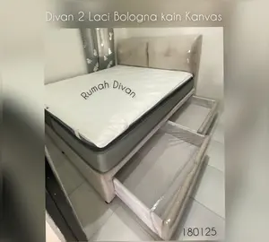 Divan Dipan Ranjang 2 Laci Besar Bologna Uk.160x200 Kain Suede/Kanvas