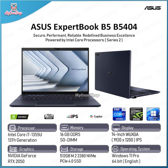 Jual ASUS EXPERTBOOK B5 B5404 i7-1355U 16GB RAM 512GB SSD RTX 2050