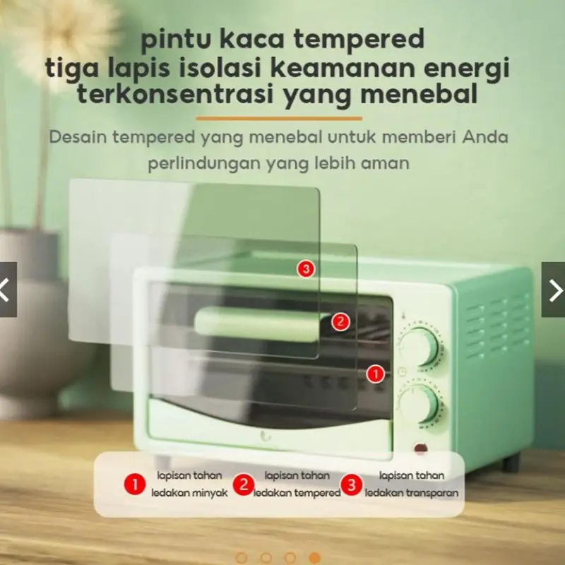 Oven listrik / Pemanggang makanan / Penghangat Makanan finito 12L & LOWWAT 0