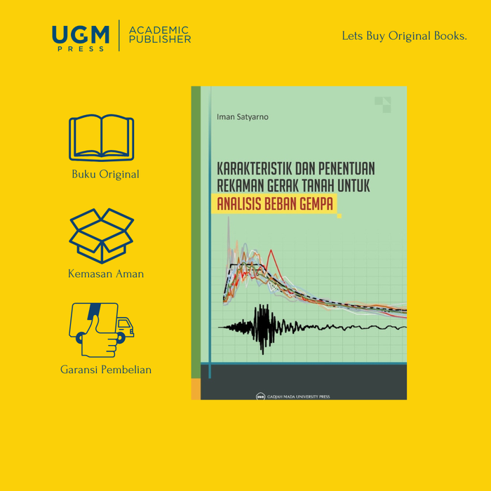 Gambar Buku Karakteristik dan Penentuan Rekaman Gerak Tanah untuk Analisis Beban Gempa dari UGM PRESS Kab. Sleman Tokopedia