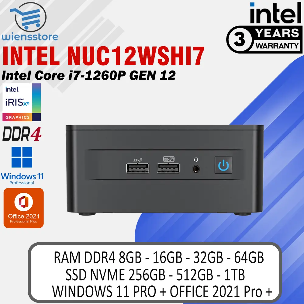 MINI PC INTEL NUC i7 GEN 12 FULLSET+RAM+SSD+W11 |NUC12WSHi7