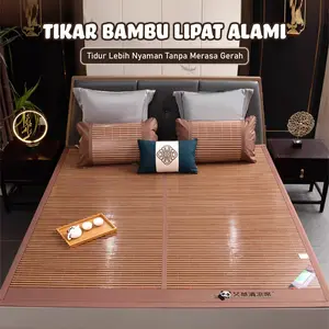 Tikar Bambu Alami Bahan Tebal Anti Panas Pelindung Alas Kasur  || Tikar Bambu Import Pelindung Kasur  Free Packaging || X2 A3