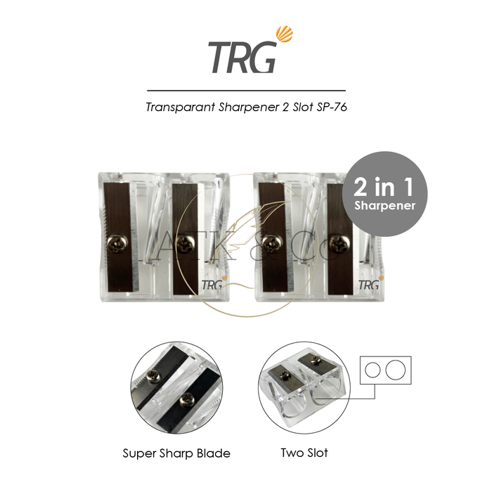 Gambar TRG Transparant Pencil Sharpener 2 in 1 SP-76 - Serutan Rautan Pensil Tajam Bening Transparan 2 Lubang TRG dari ATK & Co Kota Bandung Tokopedia