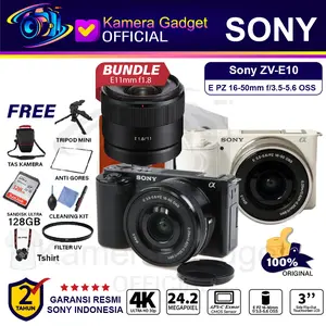 Sony Alpha ZV-E10 Kit 16-50mm + E 11MM f1.8 Mirrorless Original ZVE10