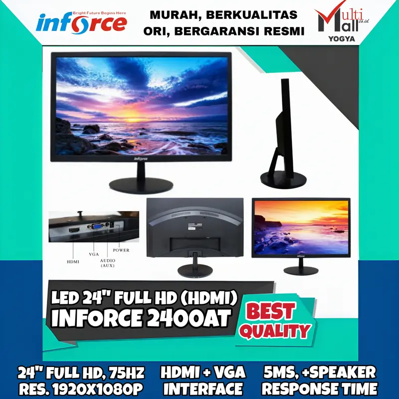 Inforce Monitor 2400AT 24" HDMI + VGA Full HD 75Hz 5ms Speaker 0