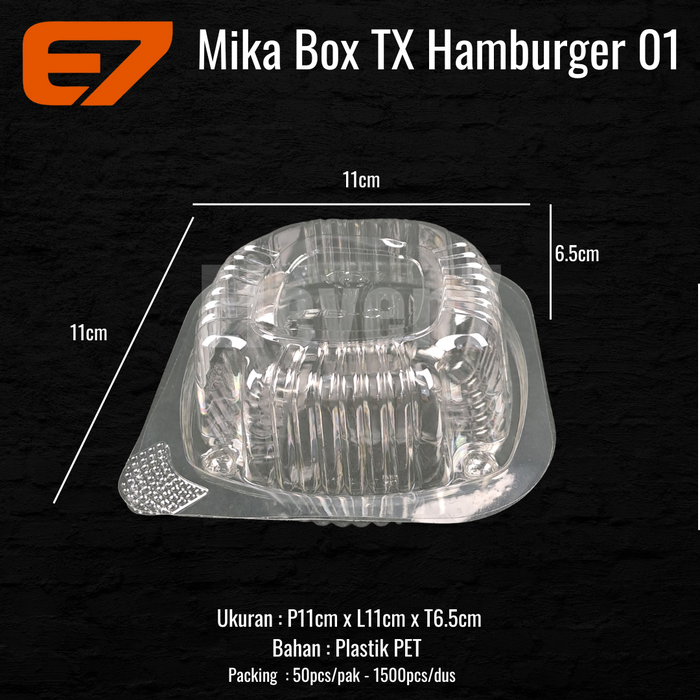 Roti Vip Jual Mika Box Burger VIP HB-01N - Mika Box Snack, Mika Box Kue, Box ...