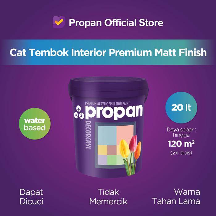 Gambar CAT TEMBOK INTERIOR MATT PREMIUM PROPAN DECORCRYL 20L - WHITE 9101 dari PROPAN RAYA Kota Administrasi Jakarta Barat Tokopedia