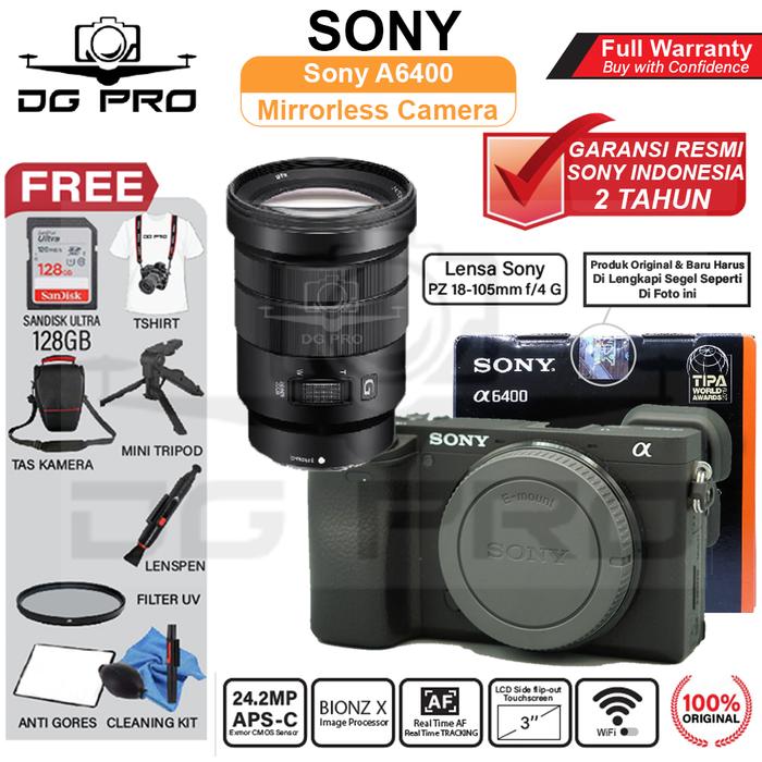 Gambar Sony Alpha A6400 + Sony E PZ 18-105mm F4 G OSS Lens Mirrorless Camera dari DG PRO KAMERA Kota Administrasi Jakarta Pusat Tokopedia