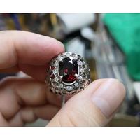 Gambar Cincin Batu Permata Natural Rhodolite Garnet GR003 Dark Red Indah Ikatan Perak dari CNC phoneshop Kota Administrasi Jakarta Pusat 3 Tokopedia
