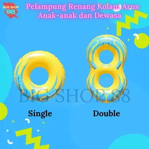 Pelampung Ban Renang Kuning Single Double Dewasa Anak Anak Kolam Arus Kolam Renang Swim Ring