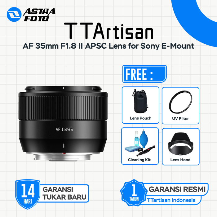 Gambar TTArtisan AF 35mm f1.8 II APSC Lens for Sony E-Mount Autofocus Lensa Mirrorless - Hitam, Standard dari Astra Foto Kota Administrasi Jakarta Pusat Tokopedia