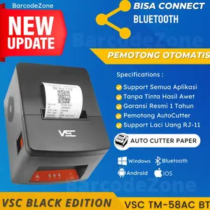 PRINTER THERMAL VSC TM-58AC AUTOCUTTER 58MM INTERFACE USB - BLUETOOTH