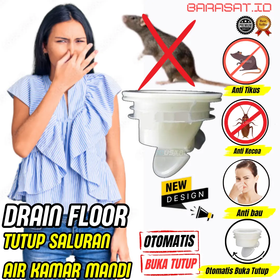 tutup saluran air kamar mandi Strainer Automatic Solusi Bau Hewan Anti tikus masuk