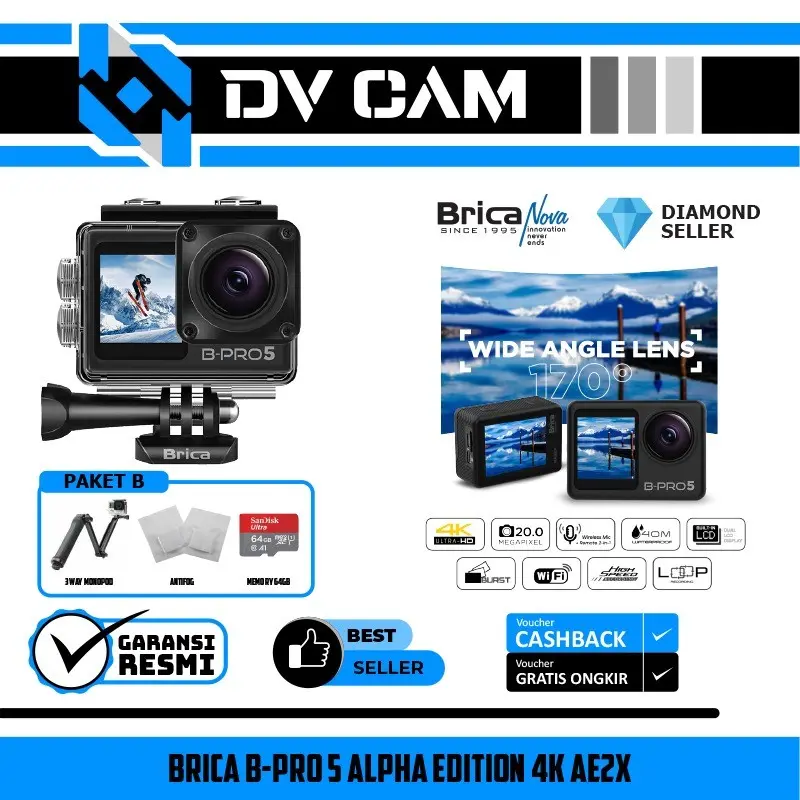 BRICA B-PRO5 ALPHA EDITION MARK IIS 4K KOMPLIT/BRICA AE2S/MARK 2S/AE 2 Black Wifi