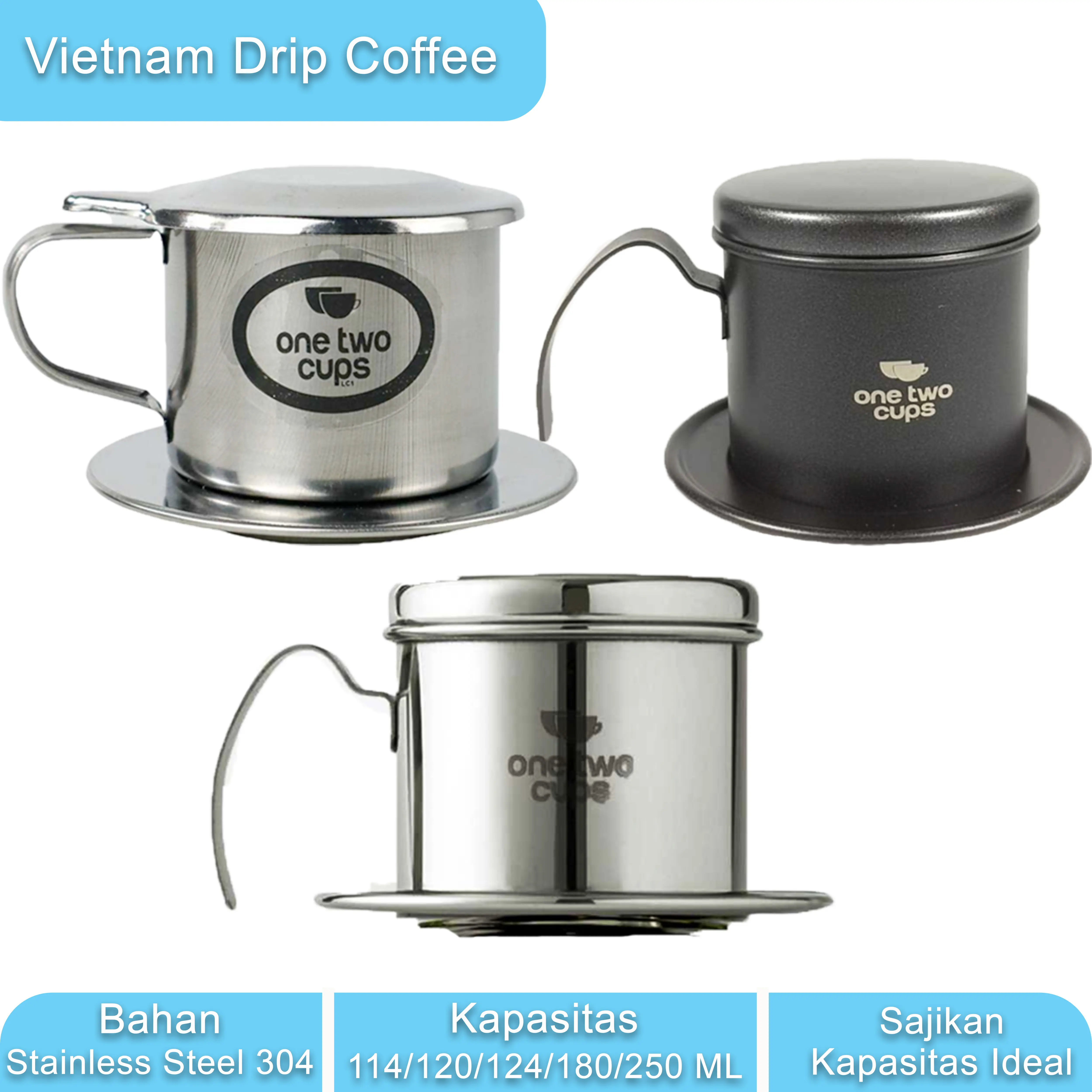 Vietnam Drip Coffe Size 114ml 120ml 124ml 180ml 250ml 6Q 7Q 8Q Filter Penyaring Kopi Vietnamese