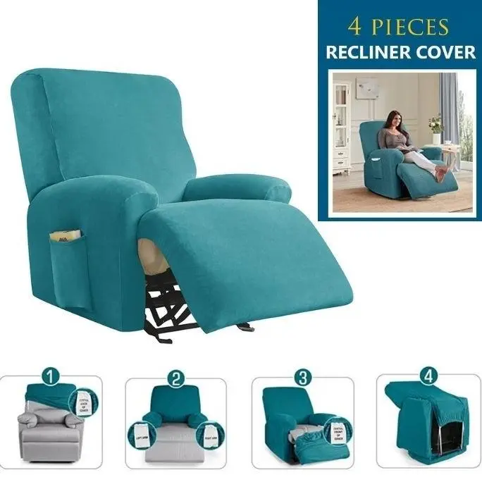 Sofara Cover Sofa Reclining Sarung Recliner Elastis Velvet Beludru
