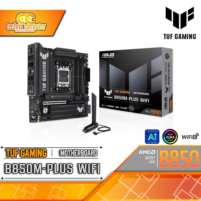 Gambar MOTHERBOARD ASUS TUF GAMING B850M-PLUS WIFI - mATX, AM5, B850, DDR5 dari Techno Computer Bali Kota Denpasar Tokopedia