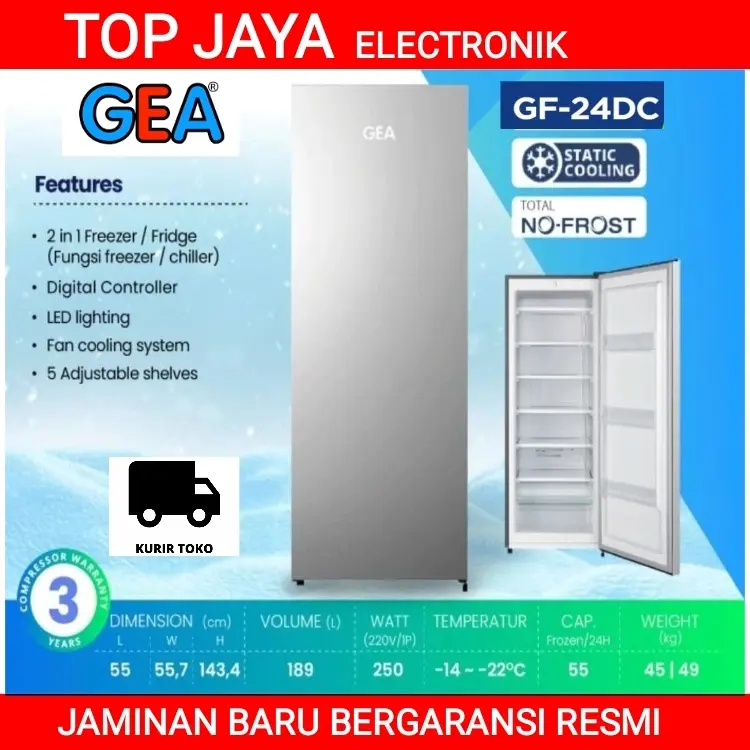 FREEZER GEA 6 RAK GF 24DC BARU BERGARANSI RESMI
