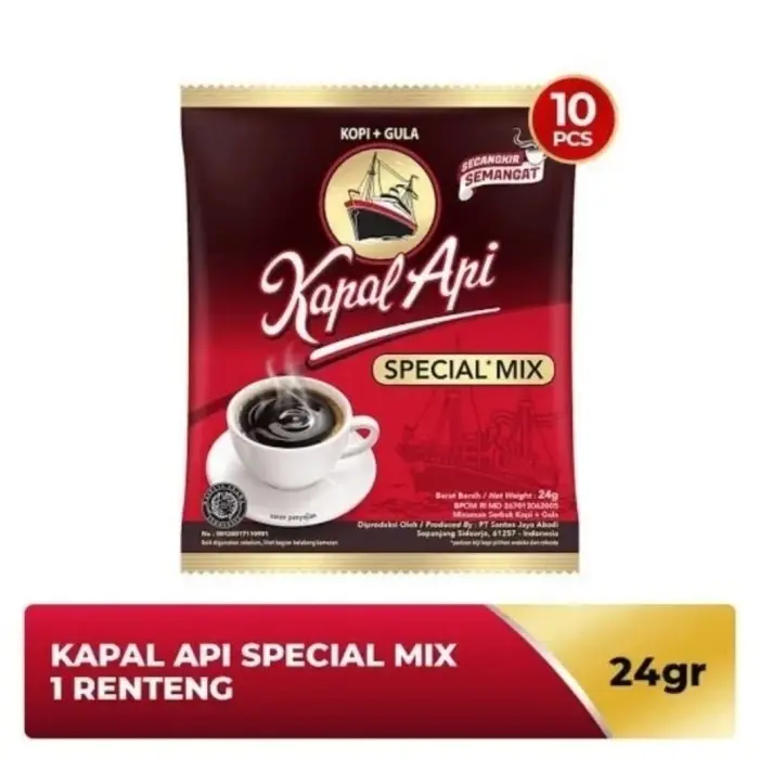Kopi Kapal Api Spesial mix 1 renceng isi 10 sachet Gula Coffee Robusta