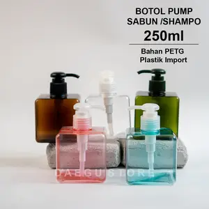 Botol 250ml Pump Sabun Cair Lotion / Shampo Bahan Plastik Impor Refill