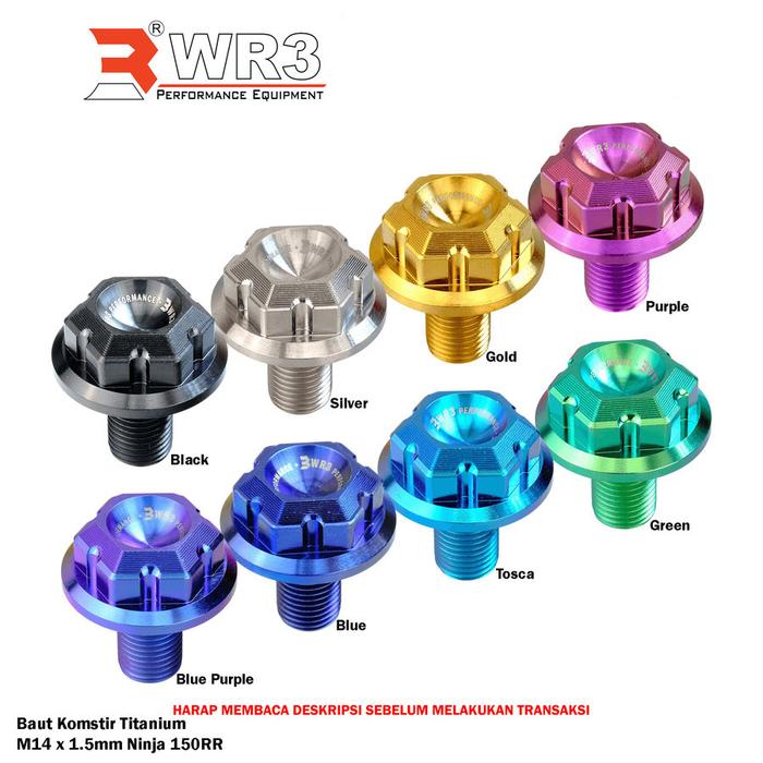 Gambar Baut Komstir Titanium WR3 Ninja 150 RR M14 M16 x 1.50mm - Ninja RR, Black dari WR3 Kota Administrasi Jakarta Barat 3 Tokopedia