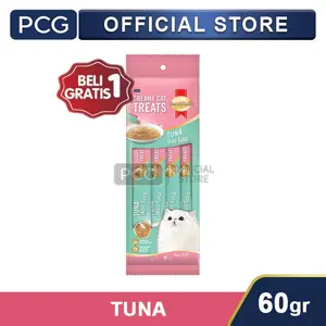 [BUY 1 GET 1 FREE] SmartHeart Snack Kucing Creamy Treats Cat Tuna Flavor 4's 60 Gr